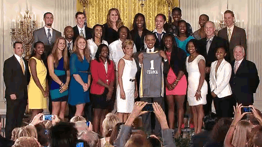 President Obama honors 2012 NCAA DI champions Baylor at the White House