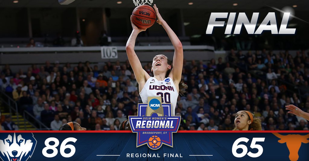 UConn defeats Texas 86-65 to move on to ninth straight Final Four