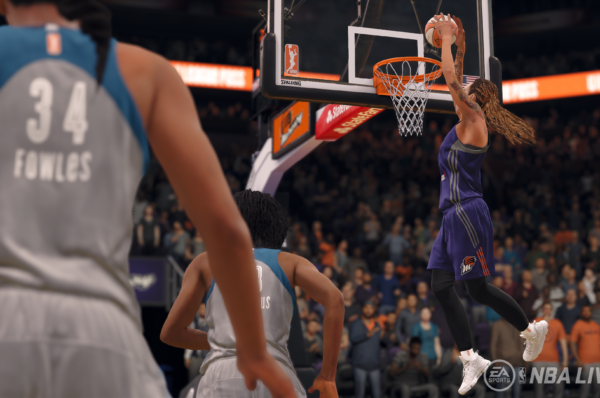 Phoenix Mercury center Brittney Griner in NBA Live 18. Image: Electronic Arts.