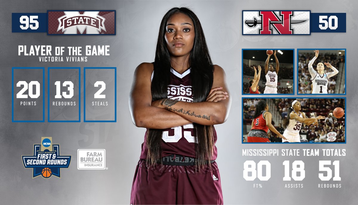 No. 1 seed Mississippi State rolls past No. 16 Nicholls State in front of sold out crowd to advance to NCAA second round