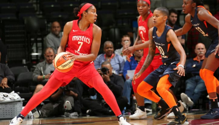 Without Delle Donne, Mystics drop second straight game; Sun stay undefeated for best-ever start at 5-0