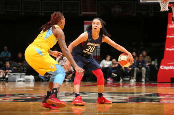 June 19, 2018 (WASHINGTON, D.C.) - Washington Mystics guard Kristi Toliver. Photo: NBAE/Getty Images.