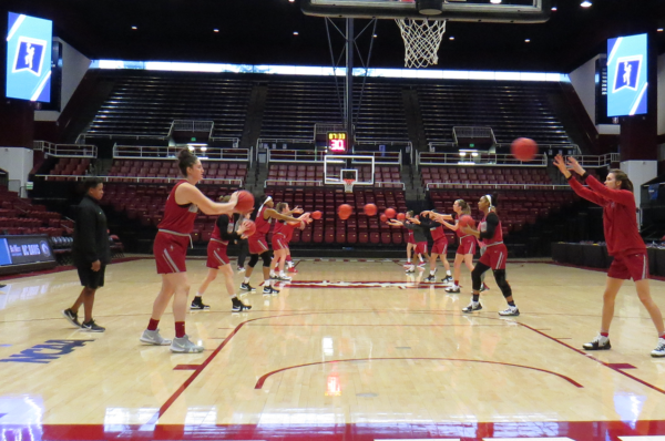 STANFORD, Calif. (March 22, 2019) - Stanford practices at Maples Pavilion the day before their NCAA opener vs. UC Davis.