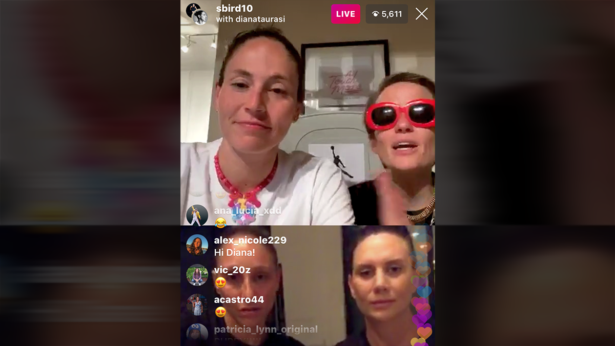 Epic! Bird, Rapinoe, Taurasi, and Taylor entertain in marathon IG Live; best player-driven live stream ever