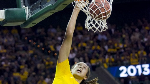 WACO, Texas (March 26, 2013) - Brittney Griner dunks vs. Florida State in the second round of the NCAA tournament. Photo © Robert Franklin, all rights reserved.