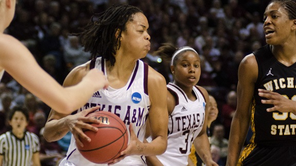 Bellock’s career-high 18 leads Texas A&M past Wichita State 71-45 in first round of NCAA tourney