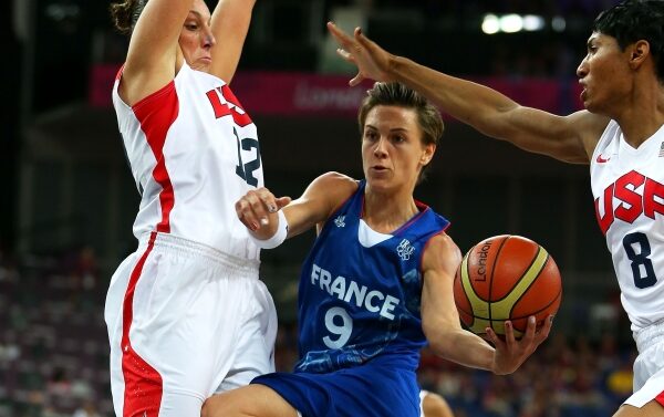 Céline Dumerc during the Women's Basketball Gold Medal game on Day 15 of the London 2012 Olympic Games at North Greenwich Arena on August 11, 2012 in London, England. Photo: Atlanta Dream.