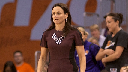 PHOENIX, Ariz. (Sept. 7, 2014) - Phoenix Mercury head coach Sandy Brondello during game one of the 2014 WNBA Finals. Photo: Robert Franklin, all rights reserved.