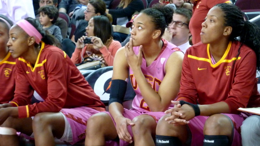 USC comes out on top against crosstown rival UCLA, 66-54, McGee sisters honored